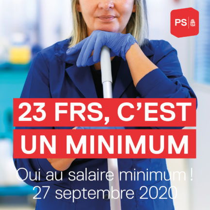 23 francs, c'est un minimum. Oui au salaire minimum ! 27 septembre 2020.